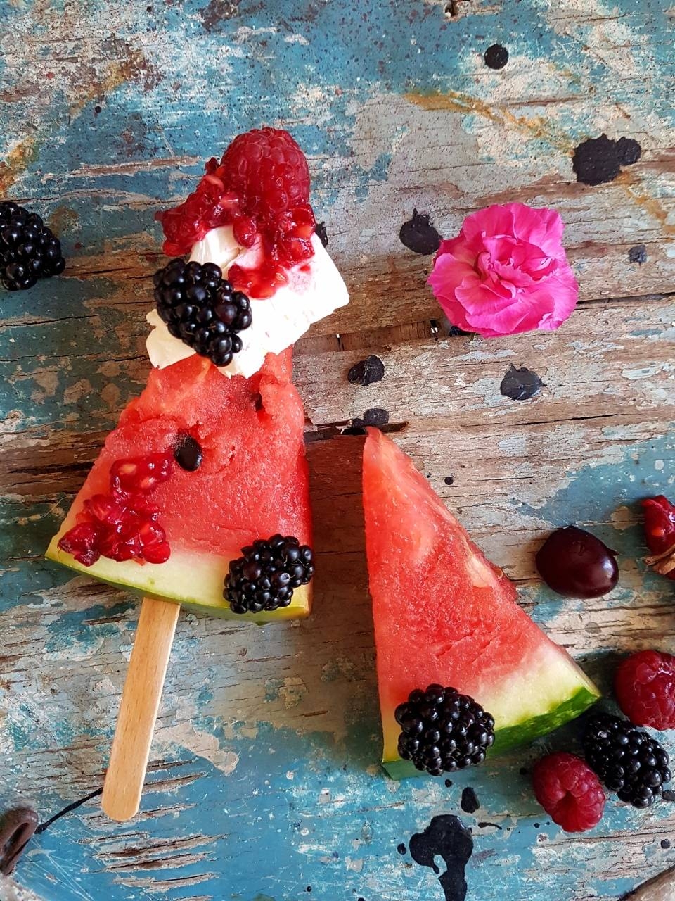 Lody arbuzowe z mascarpone - przepis Agnieszki Żelazko.